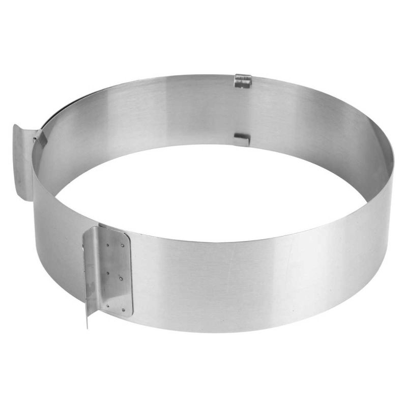 Cercle à pâtisserie extensible en acier inoxydable de 15 à 30 cm de diamètre Cercle à pâtisserie extensible en acier inoxydable de 15 à 30 cm de diamètre