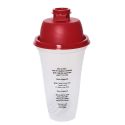 Shaker gradué pour pâte à crêpes en plastique translucide et rouge