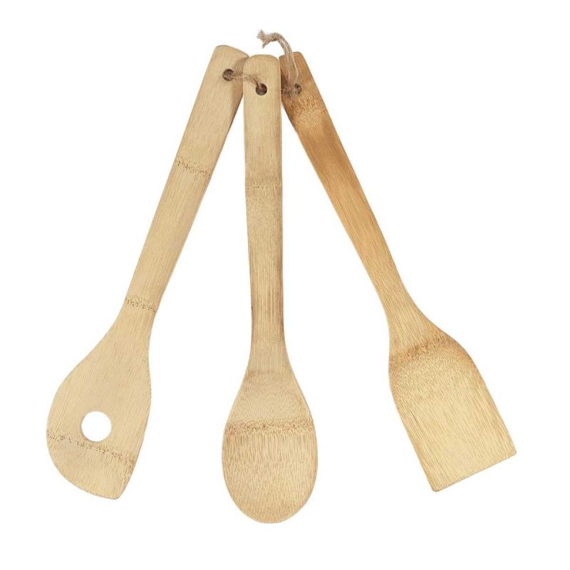 Ensemble de 3 ustensiles de cuisine en bambou Ensemble de 3 ustensiles de cuisine en bambou