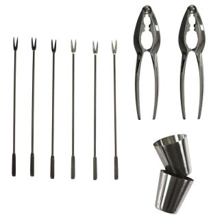 Coffret à crustacés 10 pièces en acier inoxydable