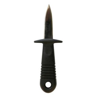 Couteau à huîtres lame 5,8 cm en acier inoxydable manche plastique noir