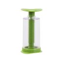 Moulin distributeur à herbe aromatiques en plastique vert et transparent