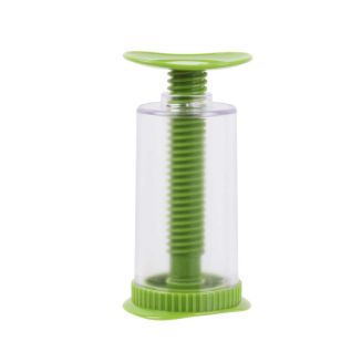 Moulin distributeur à herbe aromatiques en plastique vert et transparent