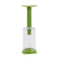 Moulin distributeur à herbe aromatiques en plastique vert et transparent