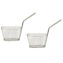 Set de 2 paniers de présentation pour frites en fer style bistrot (18x13,3cm)