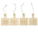 Pack de 4 repose-poelons à raclette en bois gravés