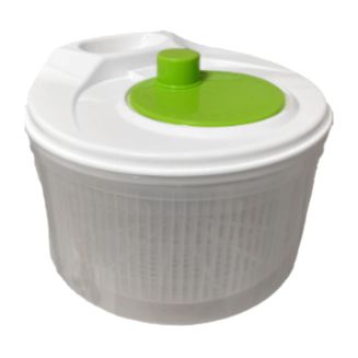 Essoreuse à salade en plastique blanche et verte