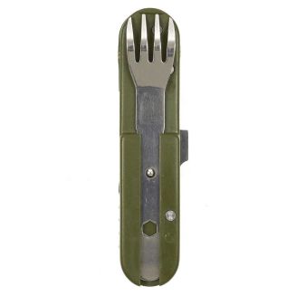 Couvert multifonctions 5 en 1 en acier inoxydable et plastique vert