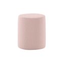 Pack Lit coffre 90x200cm Tête Demi-Lune + Pouf Tissu Bouclé Rose - CONNIE