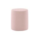 Pack Lit coffre 140x200cm Tête Demi-Lune + 2 Poufs Tissu Bouclé Rose - CONNIE