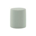 Pack Lit coffre 140x200cm Tête Demi-Lune + 2 Poufs Tissu Bouclé Vert Olive - CONNIE