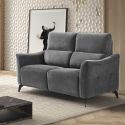 Canapé Fixe 2 Places Tissu Waterproof Gris - BURGOS