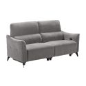 Ensemble Canapé relax électrique + canapé fixe tissu Waterproof Gris - BURGOS