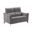 Ensemble Canapé relax électrique + canapé fixe tissu Waterproof Gris - BURGOS