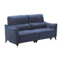 Ensemble Canapé relax électrique + canapé fixe tissu Waterproof Bleu - BURGOS