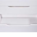 Lit 140x200cm multi-rangement en pin massif vernis blanc - EFECT