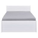 Lit 140x200cm multi-rangement en pin massif vernis blanc - EFECT