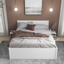 Lit 160x200cm multi-rangement en pin massif vernis blanc - EFECT
