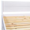Lit 160x200cm multi-rangement en pin massif vernis blanc - EFECT