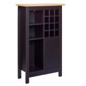 Rangement de Cuisine pour Bouteilles Noir et Plateau Effet Bois - KENNY