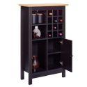 Rangement de Cuisine pour Bouteilles Noir et Plateau Effet Bois - KENNY