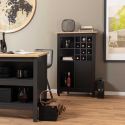 Rangement de Cuisine pour Bouteilles Noir et Plateau Effet Bois - KENNY