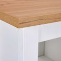 Rangement de Cuisine pour Bouteilles Blanc et Plateau Effet Bois - KENNY