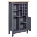 Rangement de Cuisine pour Bouteilles Anthracite et Plateau Effet Bois - KENNY