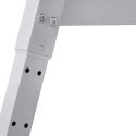 Bureau enfant réglable en hauteur en MDF plateau bleu et piètement métal laqué blanc - ELION