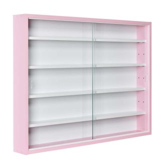 Vitrine Murale 5 Compartiments Rose et Blanche - COLLECT