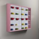Vitrine Murale 5 Compartiments Rose et Blanche - COLLECT