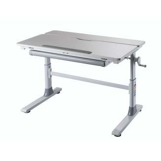 Bureau enfant technique réglable en hauteur blanc en MDF et piètement en métal - TECHNIK