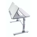 Bureau enfant technique réglable en hauteur blanc en MDF et piètement en métal - TECHNIK