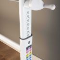 Bureau enfant avec étagères technique réglable en hauteur blanc en MDF et piètement en métal - TECHNIK