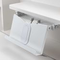 Bureau enfant avec étagères technique réglable en hauteur blanc en MDF et piètement en métal - TECHNIK