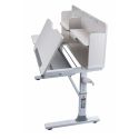 Bureau enfant avec étagères technique réglable en hauteur blanc en MDF et piètement en métal - TECHNIK
