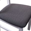 Lot de 2 chaises en bois laquéblanc assise simili cuir gris - FARRAH