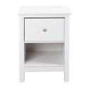 Chevet 1 porte en pin massif vernis blanc - DORIE