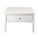 Table basse 1 tiroir en pin massif vernis blanc - DORIE