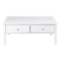 Table basse 2 tiroirs en pin massif vernis blanc - DORIE