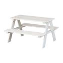 Table avec Bancs pour Enfant en pin massif vernis blanc - ANDERS