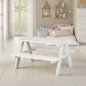 Table avec Bancs pour Enfant en pin massif vernis blanc - ANDERS