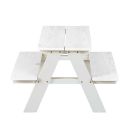 Table avec Bancs pour Enfant en pin massif vernis blanc - ANDERS