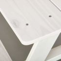 Table avec Bancs pour Enfant en pin massif vernis blanc - ANDERS