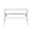 Table avec Bancs pour Enfant en pin massif vernis blanc - ANDERS
