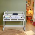 Bureau enfant réglable en hauteur en pin massif laqué blanc - GAEL