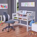 Bureau enfant réglable en hauteur en pin massif laqué blanc - GAEL