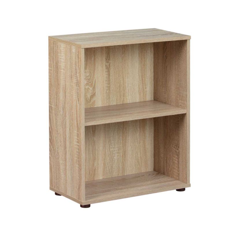 Etagère bibliothèque 2 niveaux effet bois finition sonoma - LEO