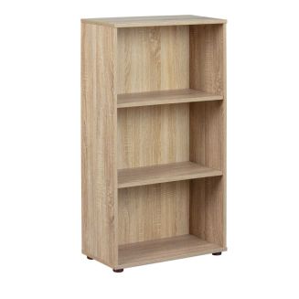Etagère bibliothèque 3 niveaux effet bois finition sonoma - LEO