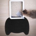 Tapis de litière pour chat forme tête de chat noir en nid d'abeille